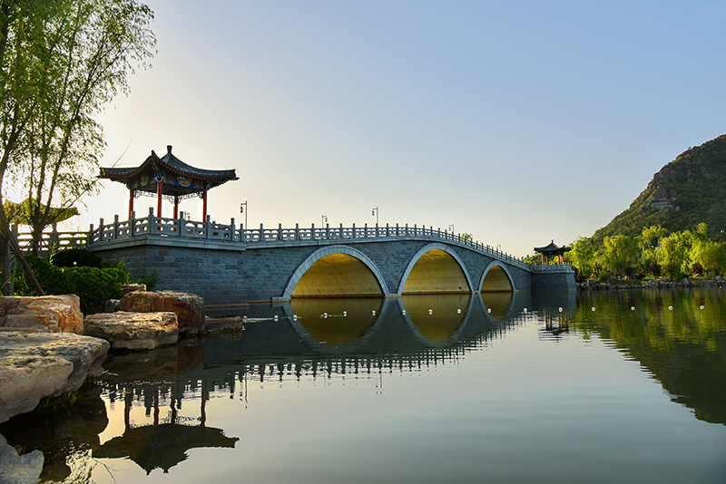濟南華山洼濕地公園崇正橋、煙雨橋